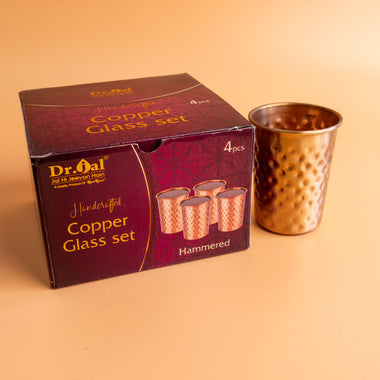Copper Hammered Glass Set