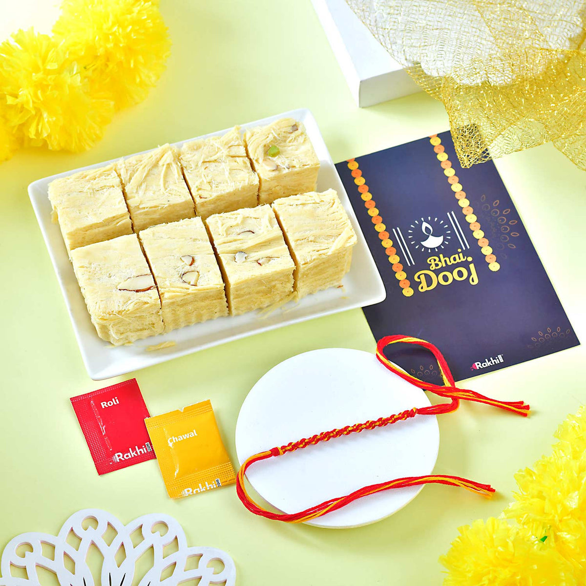 Bhaidooj Kalava with Soan Papdi