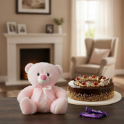 Mississippi Cake & Pink Teddy Gift Combo