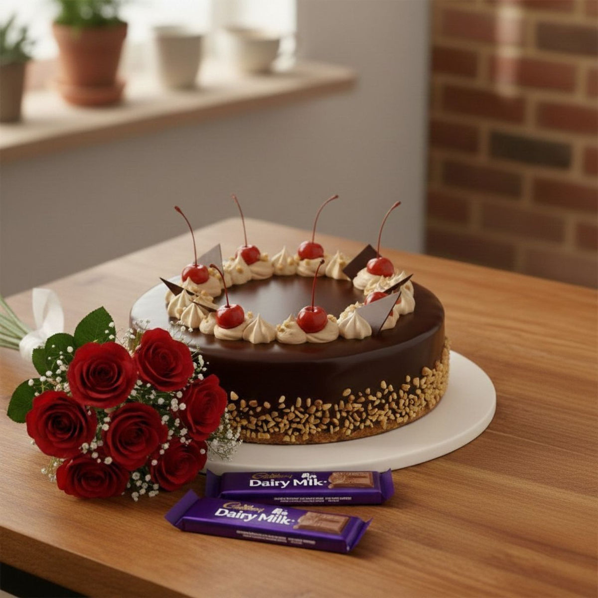 Mississippi Cake & Roses Gift Combo
