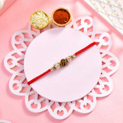 Premium Rudraksha and Clear Crystal Rakhi