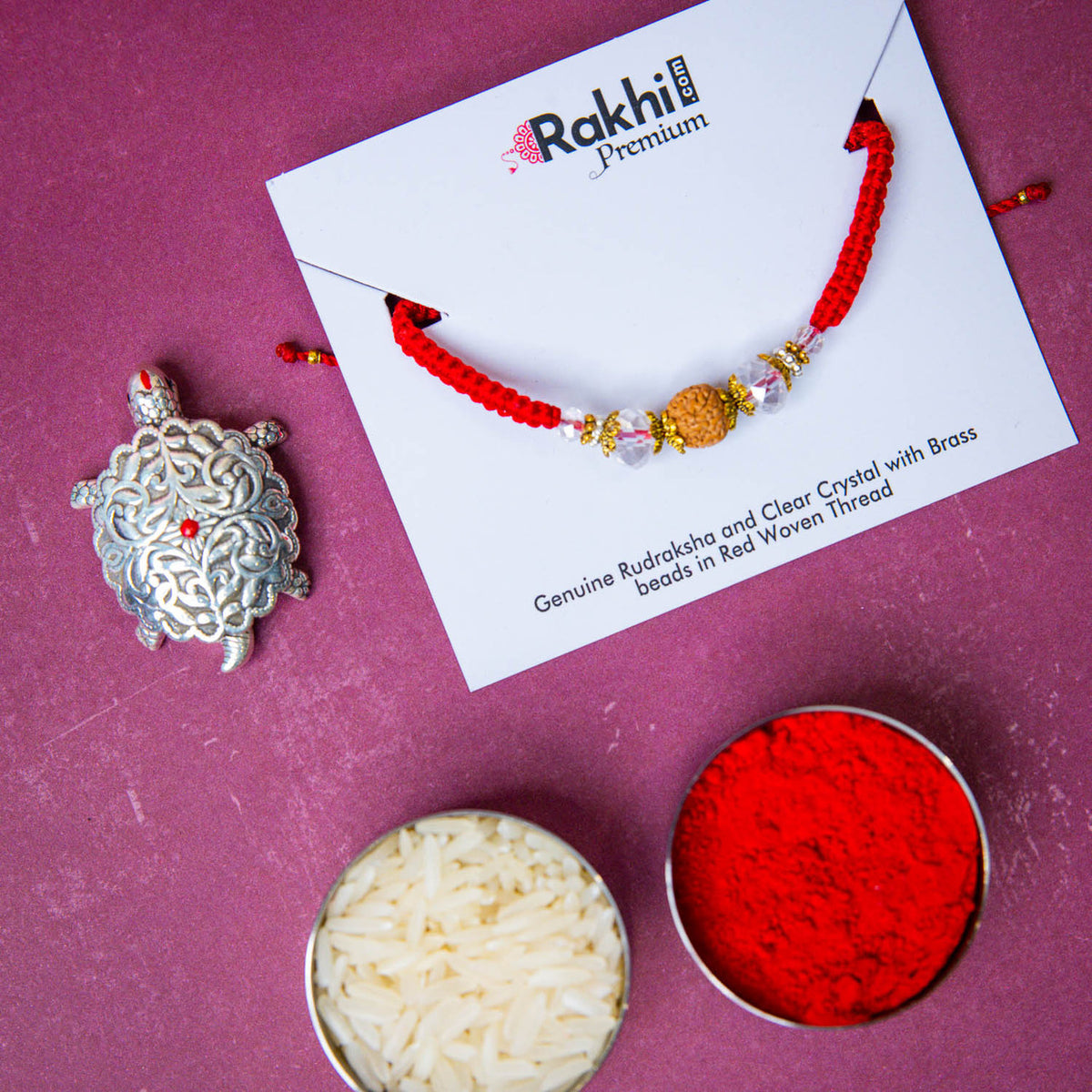 Premium Rakhi with Pure 999 Silver Turtle