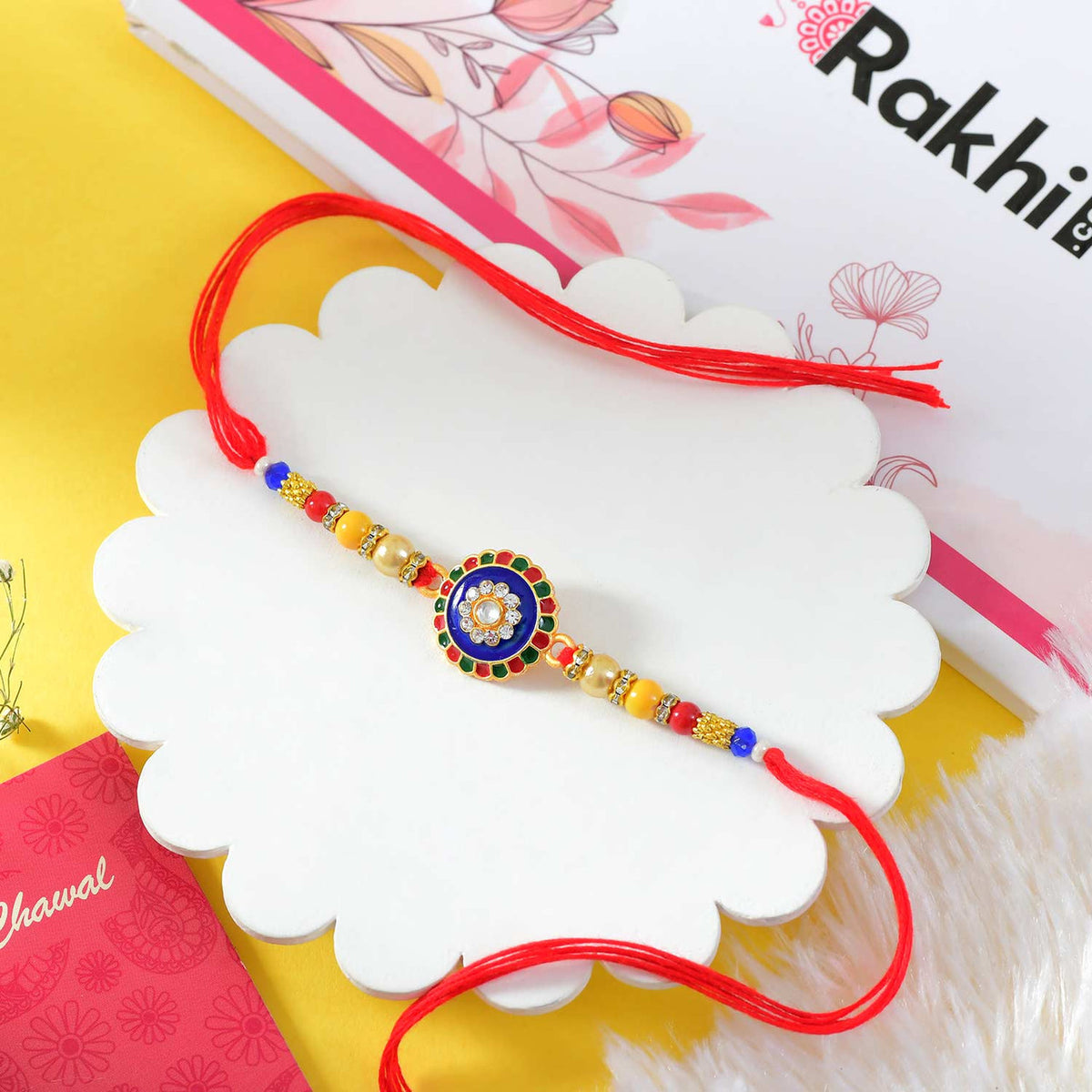 Satrangi Rakhi With Soan Papdi & Cashew