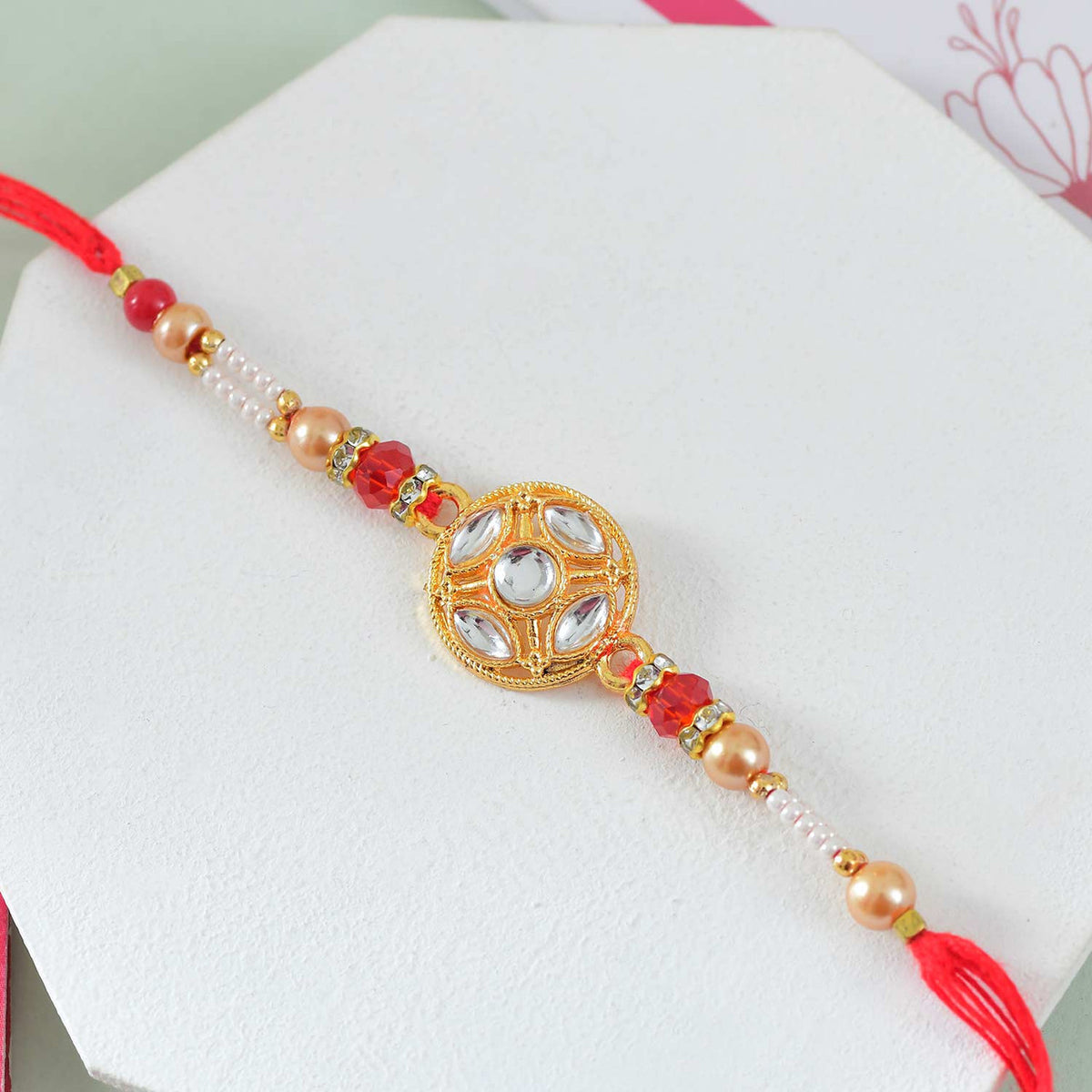 Kundan Rakhi With Chocolates & Dryfruits