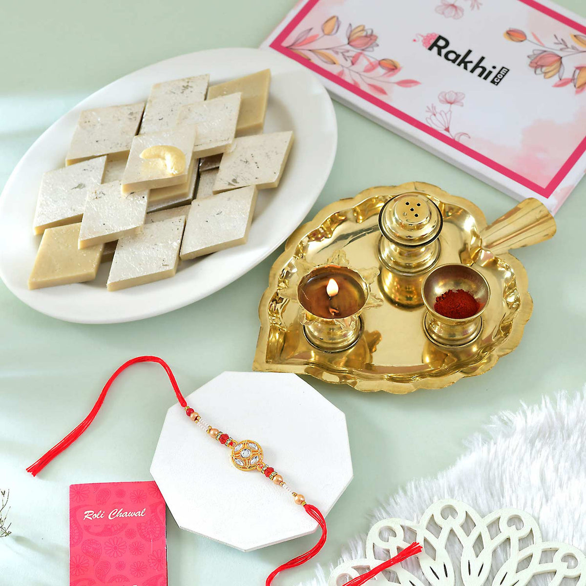 Kundan Rakhi With Festive Hamper