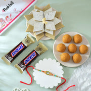 Exquisite Single Bhai Rakhi with Gourmet Hamper