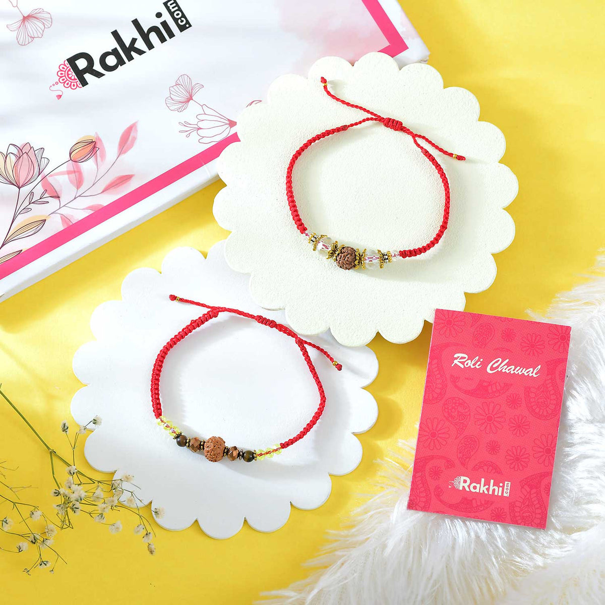 Set of 2 Premium Rudraksha Bhai Rakhi