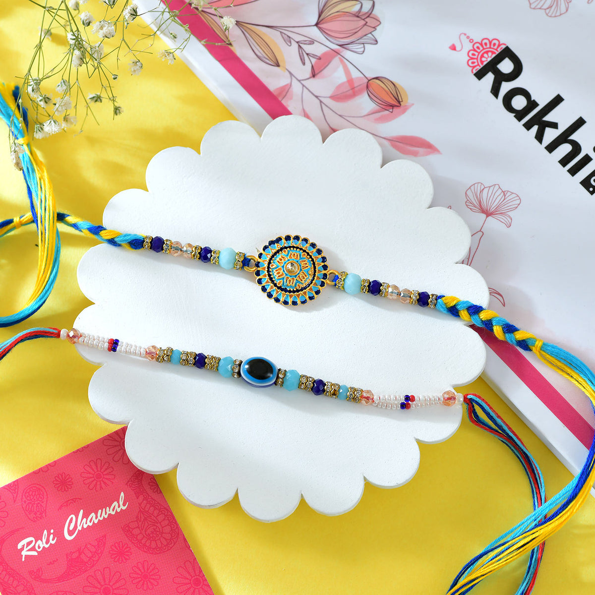 Two Elegant Rakhi with Lindt Lindor