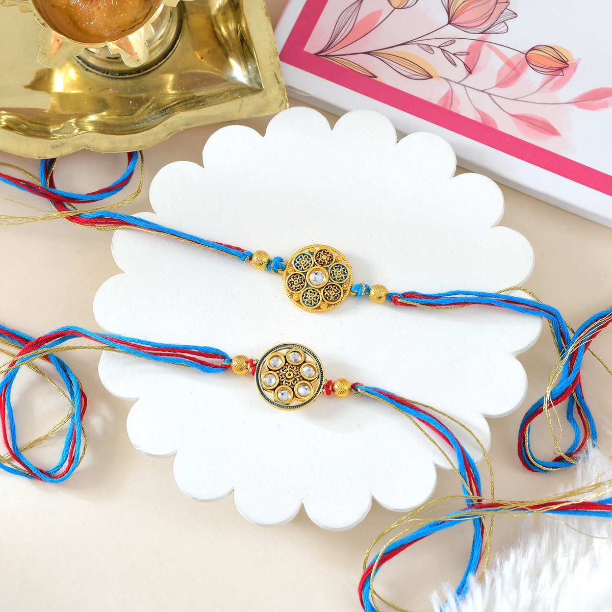 Set of Two Rakhi With Festive Hamper