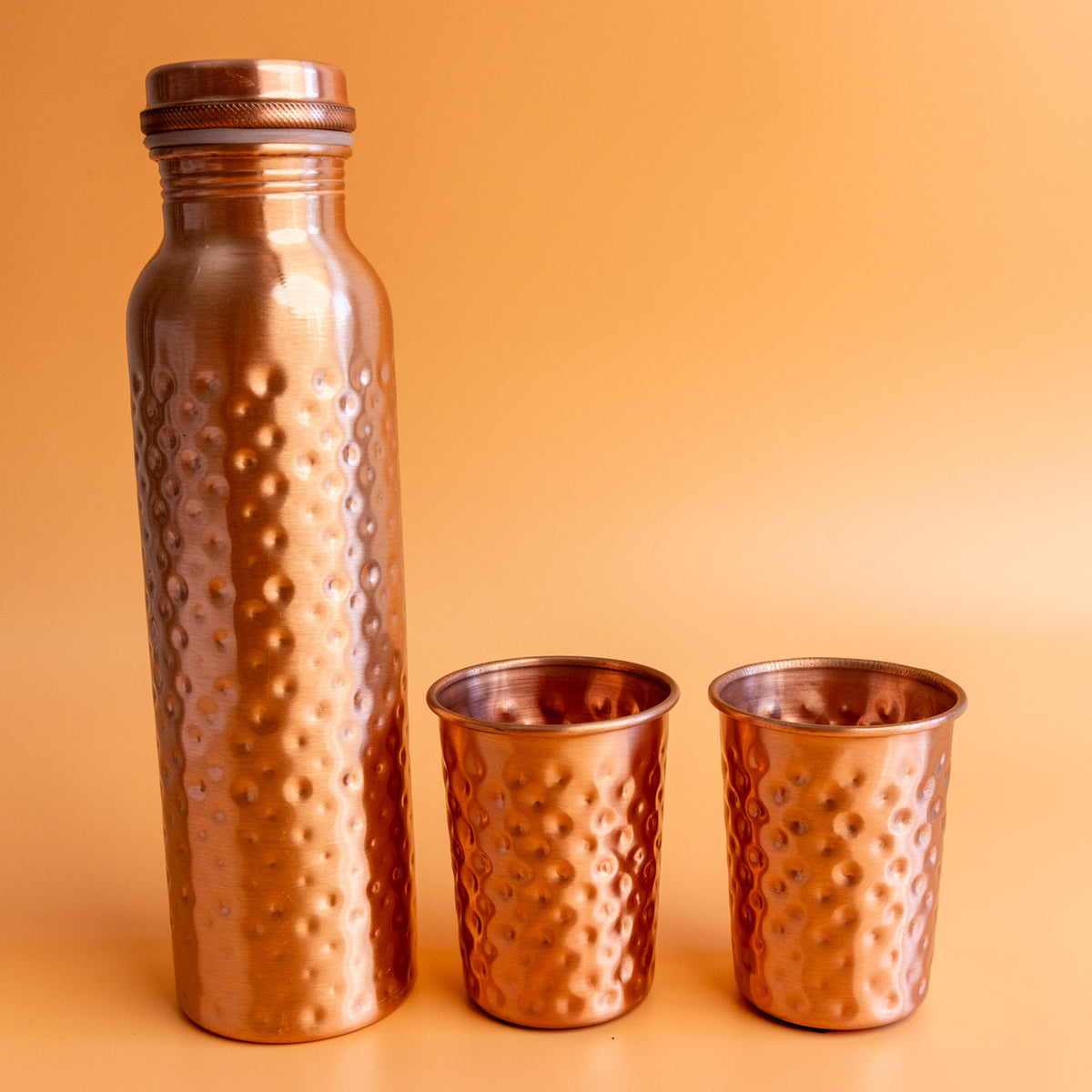 Copper Bottle & Glass Gift Set