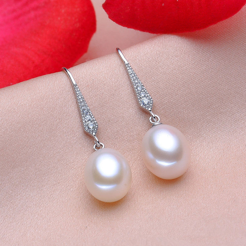 Timeless 925 Sterling Silver Pearl & AAAA CZ Earrings