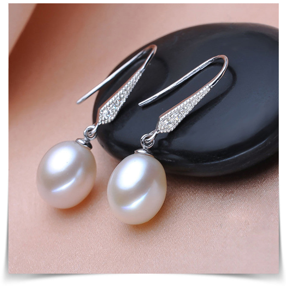Timeless 925 Sterling Silver Pearl & AAAA CZ Earrings