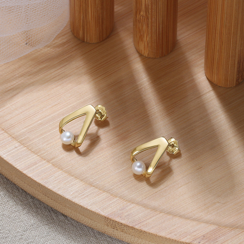 Radiant Freshwater Pearl & Abalone Gold-Plated Earrings