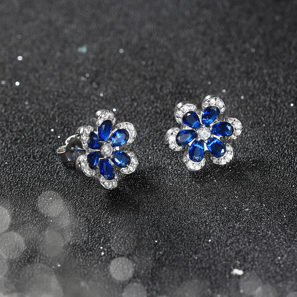 Elegant Blue 925 Sterling Silver Earrings