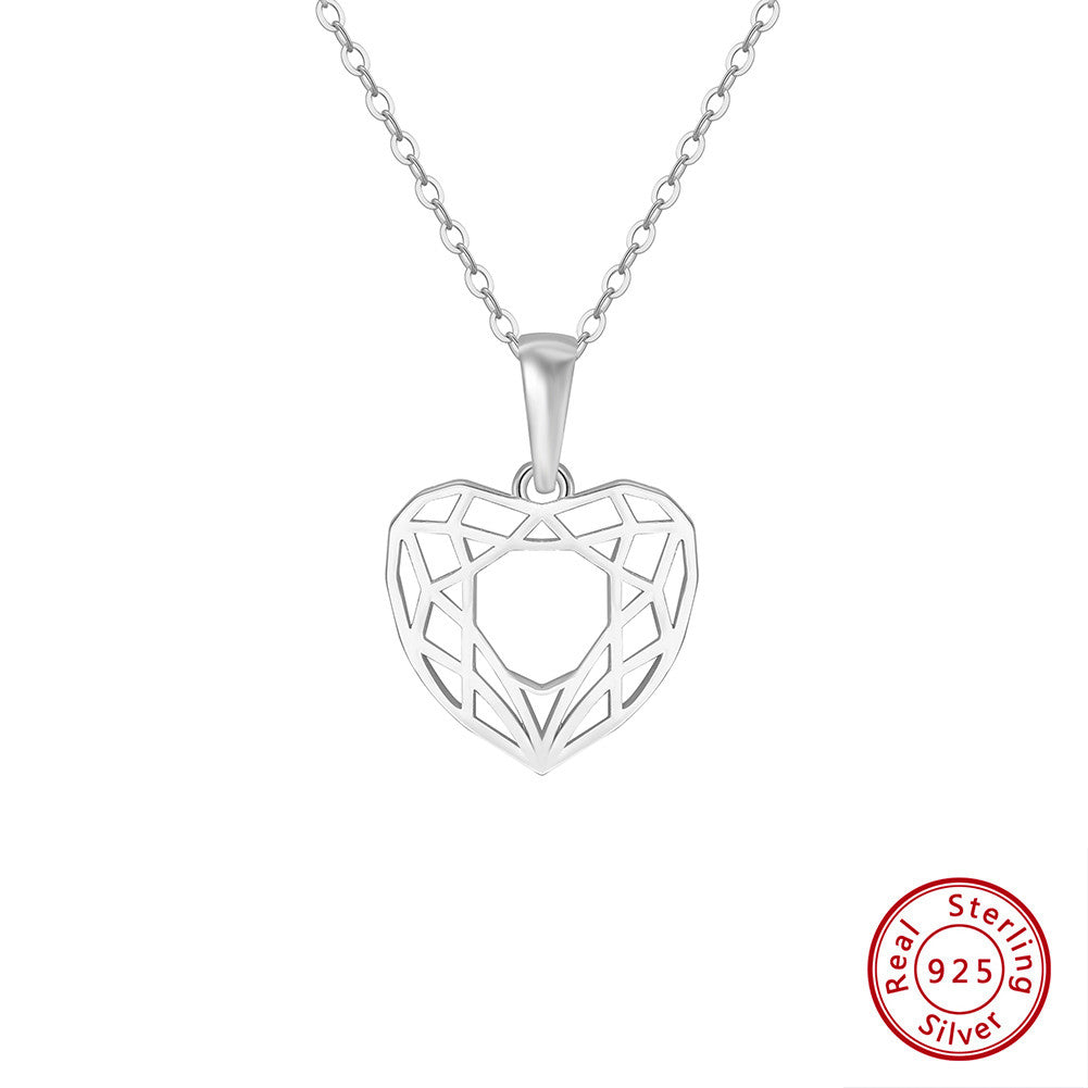 Classic 925 Sterling Silver Rhodium Plated  Pendant With Chain