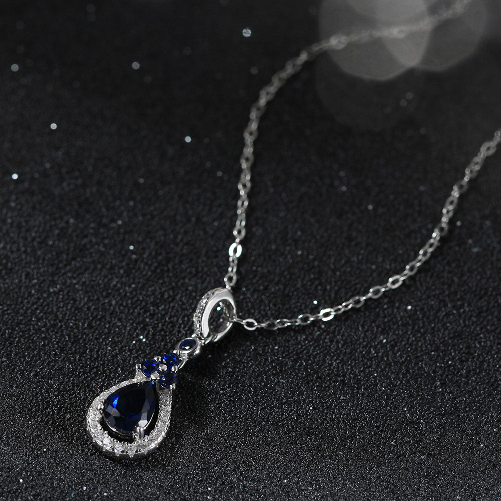 Radiant Rhodium Plated 925 Sterling Silver Pendant Necklace
