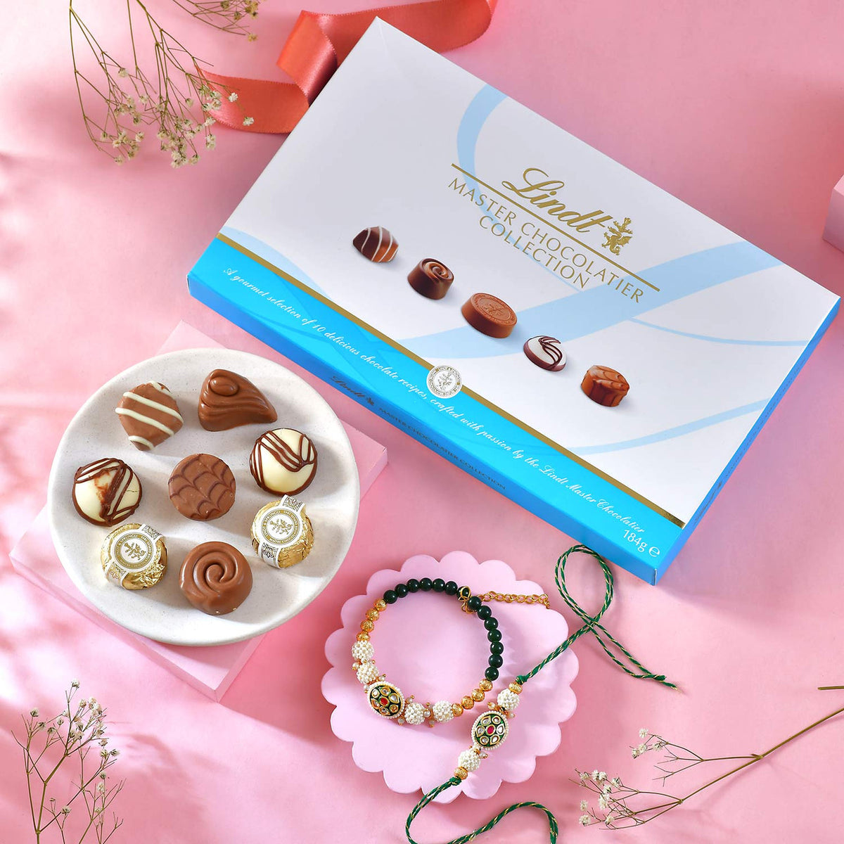 Bhaiya Bhabhi Rakhi With Lindt Master Chocolatier Collection