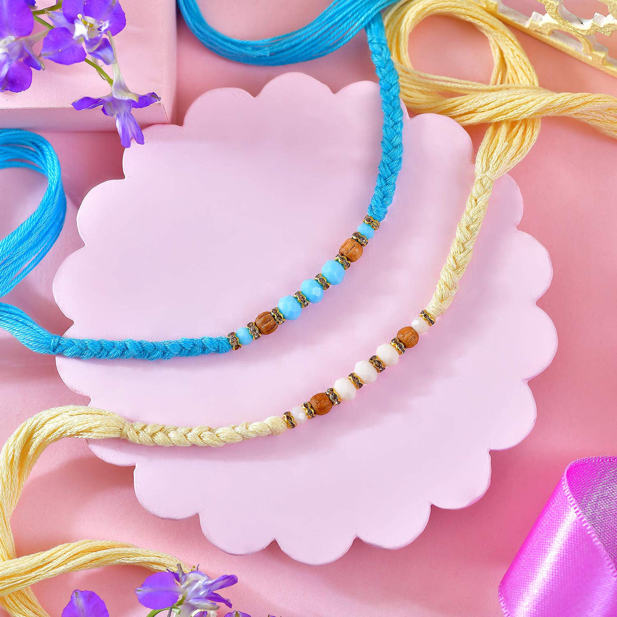 Set of 2 Floral Rakhi