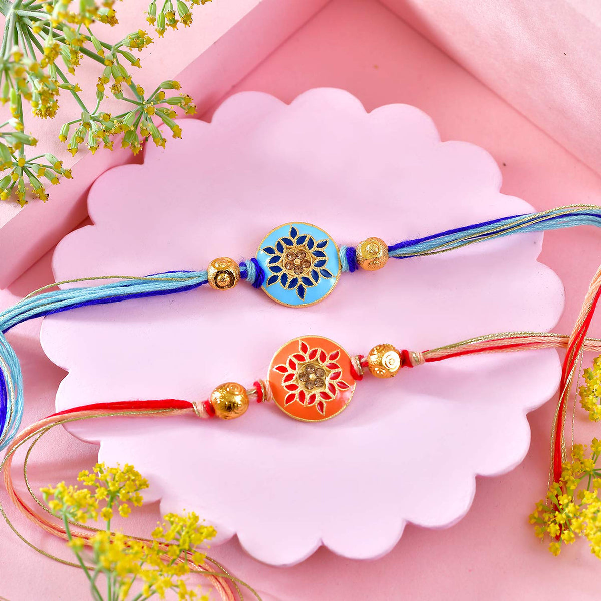 Rakhi Set with with Divine Blessings and Sweet Delights