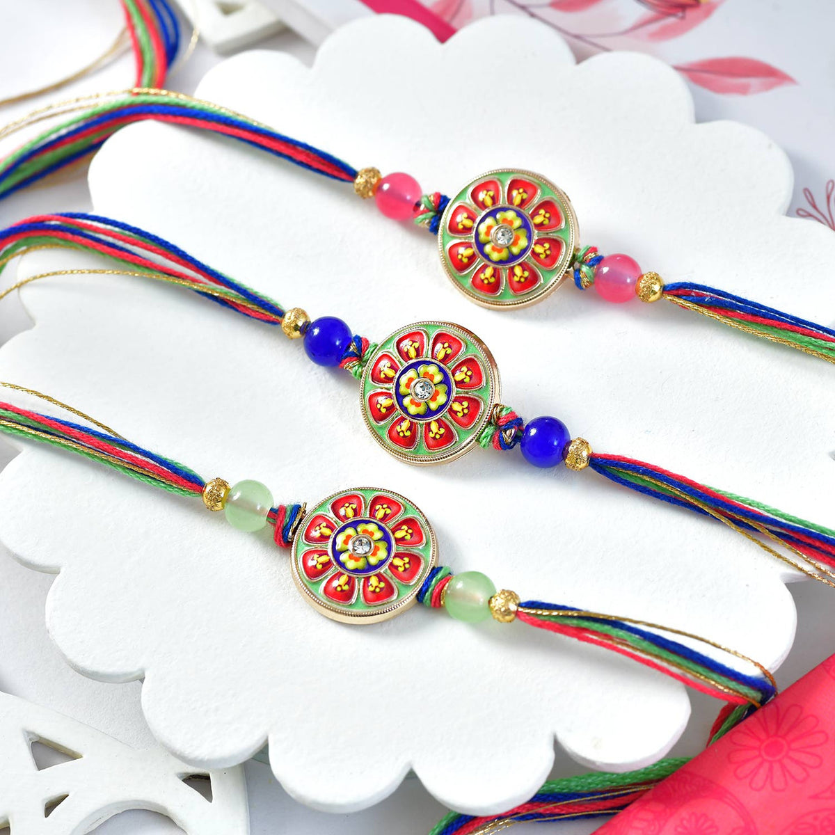 Set of 3 Ethnic Rakhi