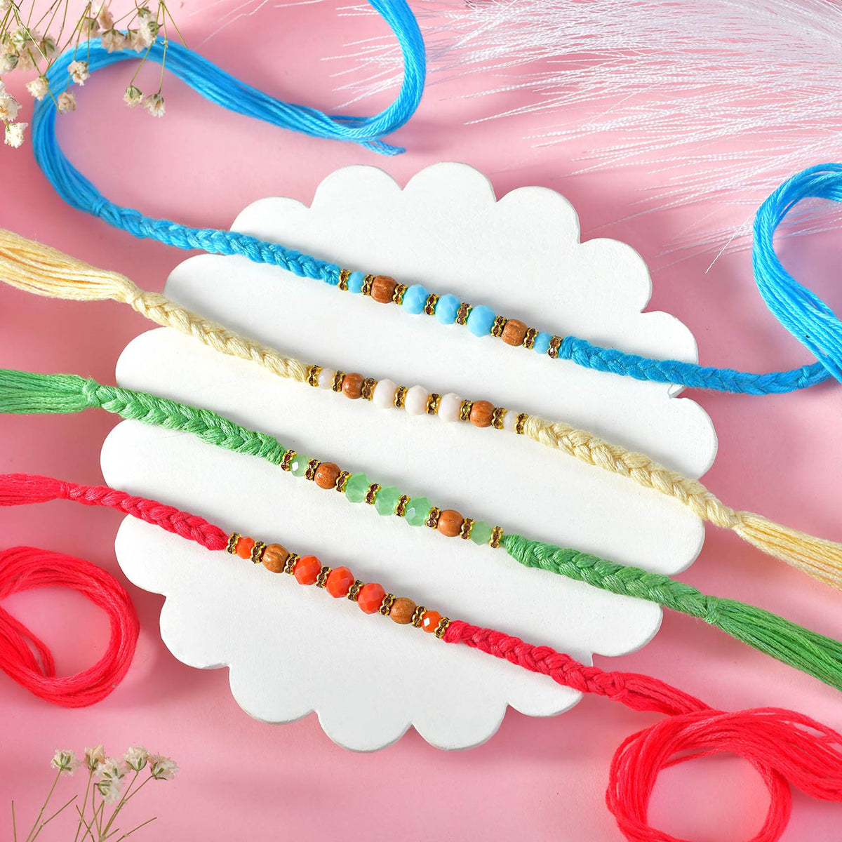 Set of Four Enchanting Rakhi For Brother
