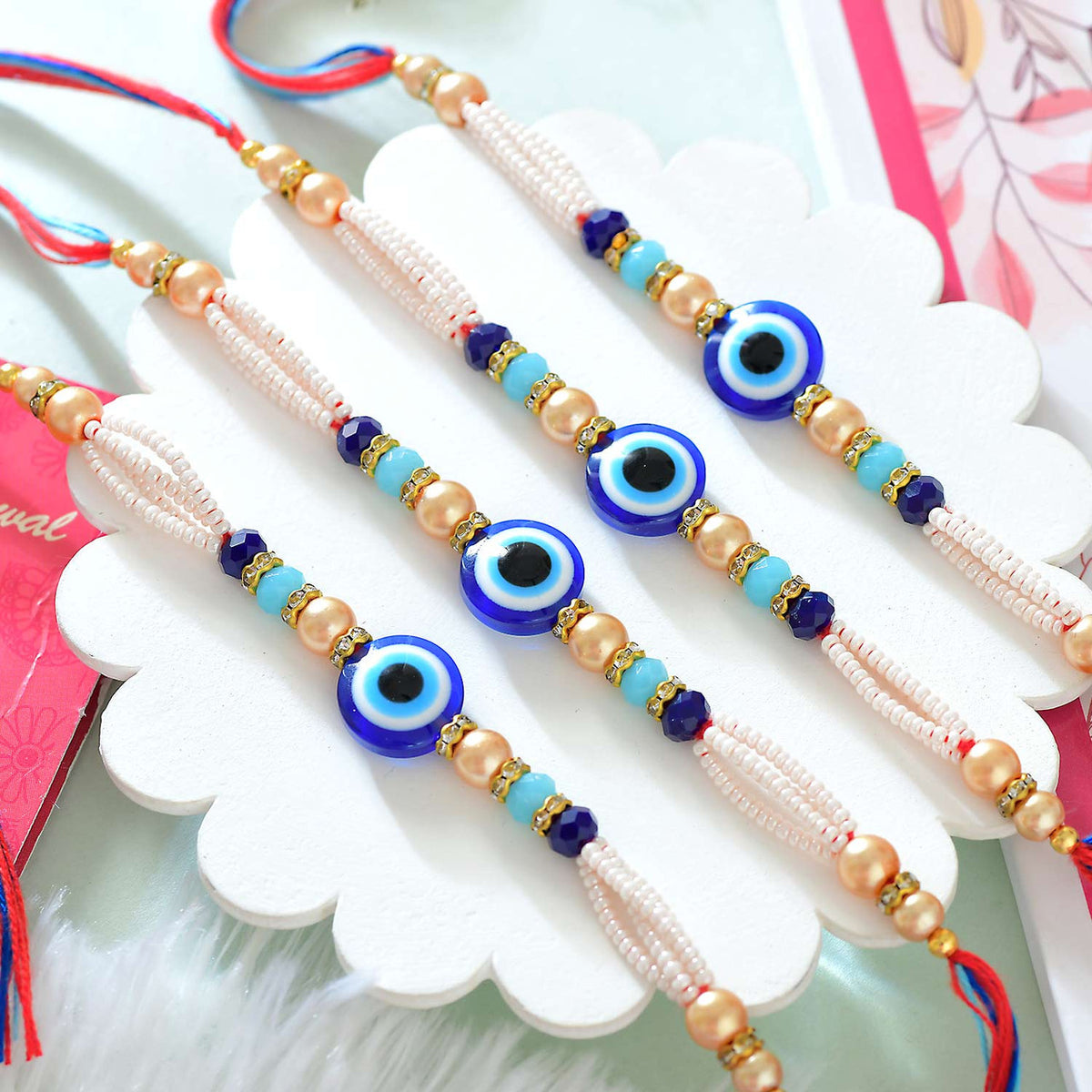 Set of 4 Evil Eye Rakhi