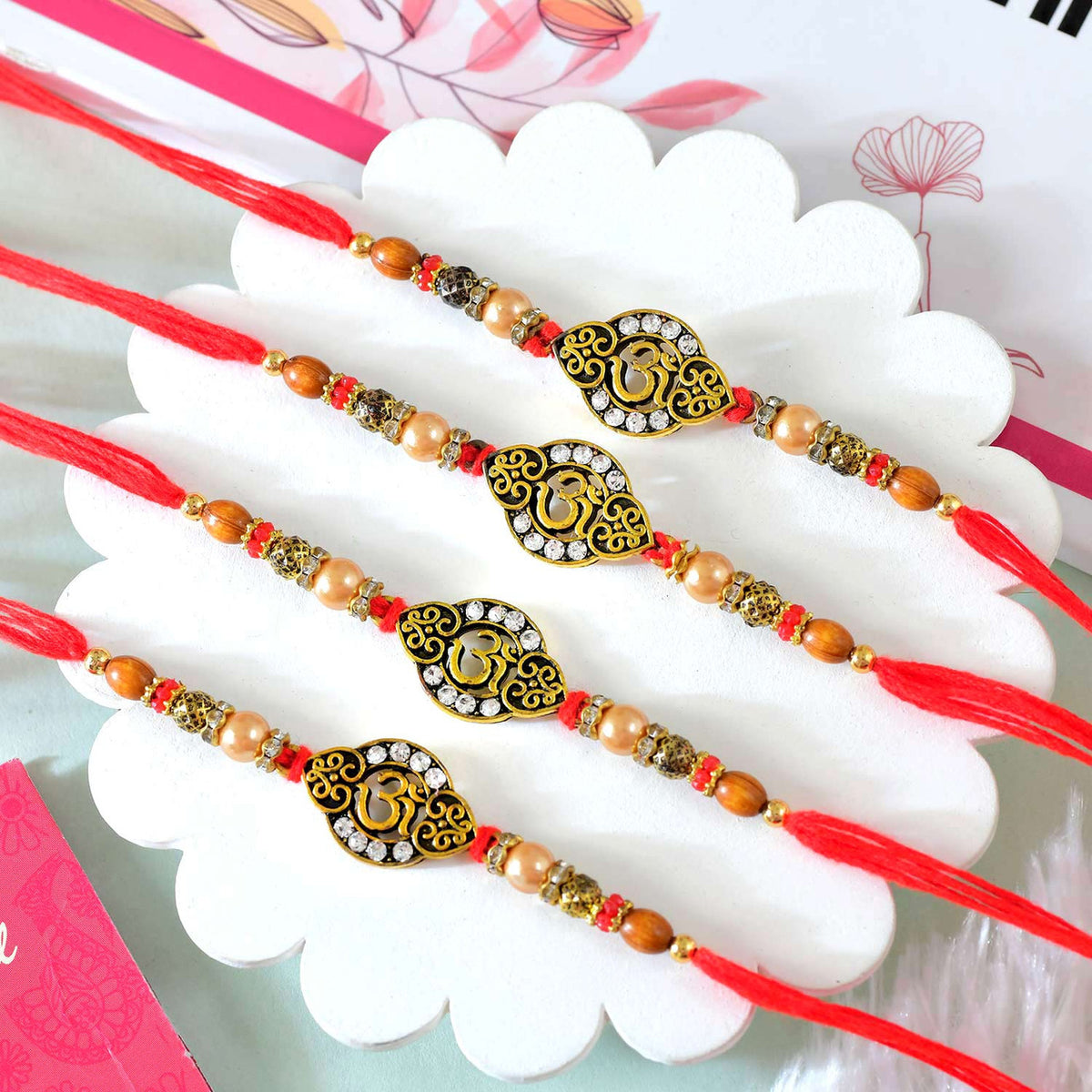 Set of 4 Om Rakhis