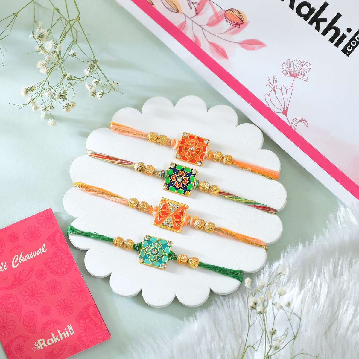 Set of 4 Exquisite Rakhi