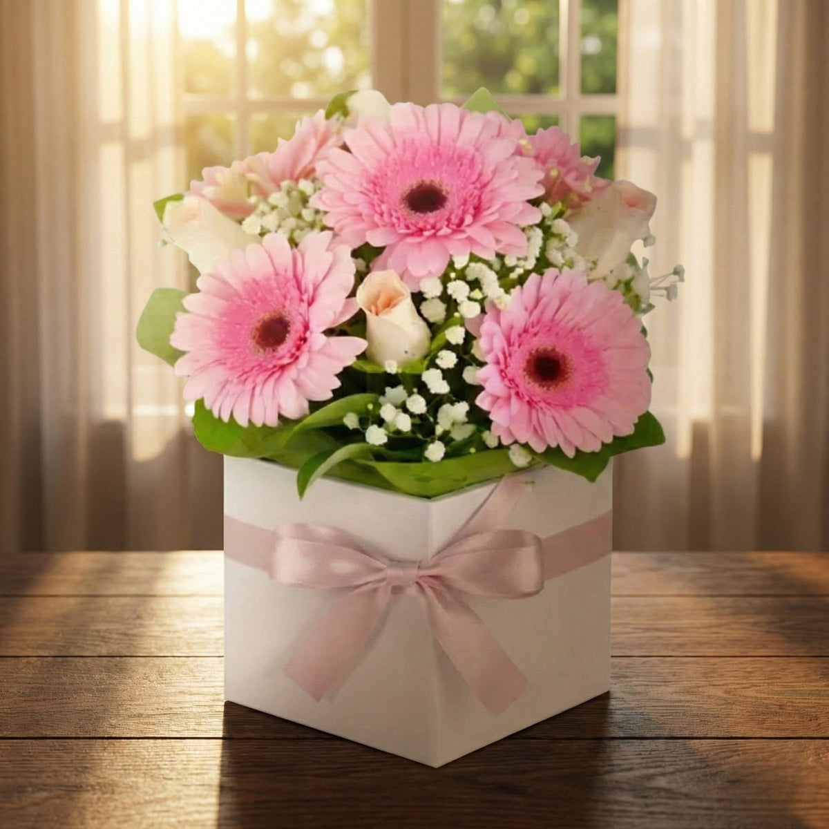 Pink Rose & Gerbera Gift Box