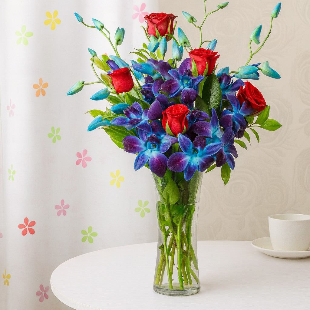 Red Roses & Iris Seasonal Bouquet