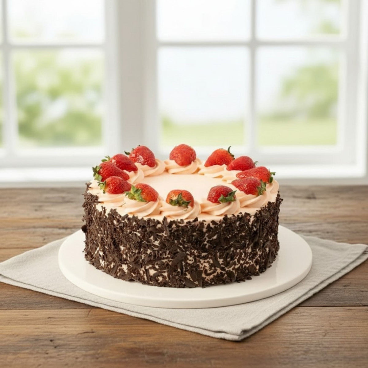 Eggless Strawberry Delight Cake