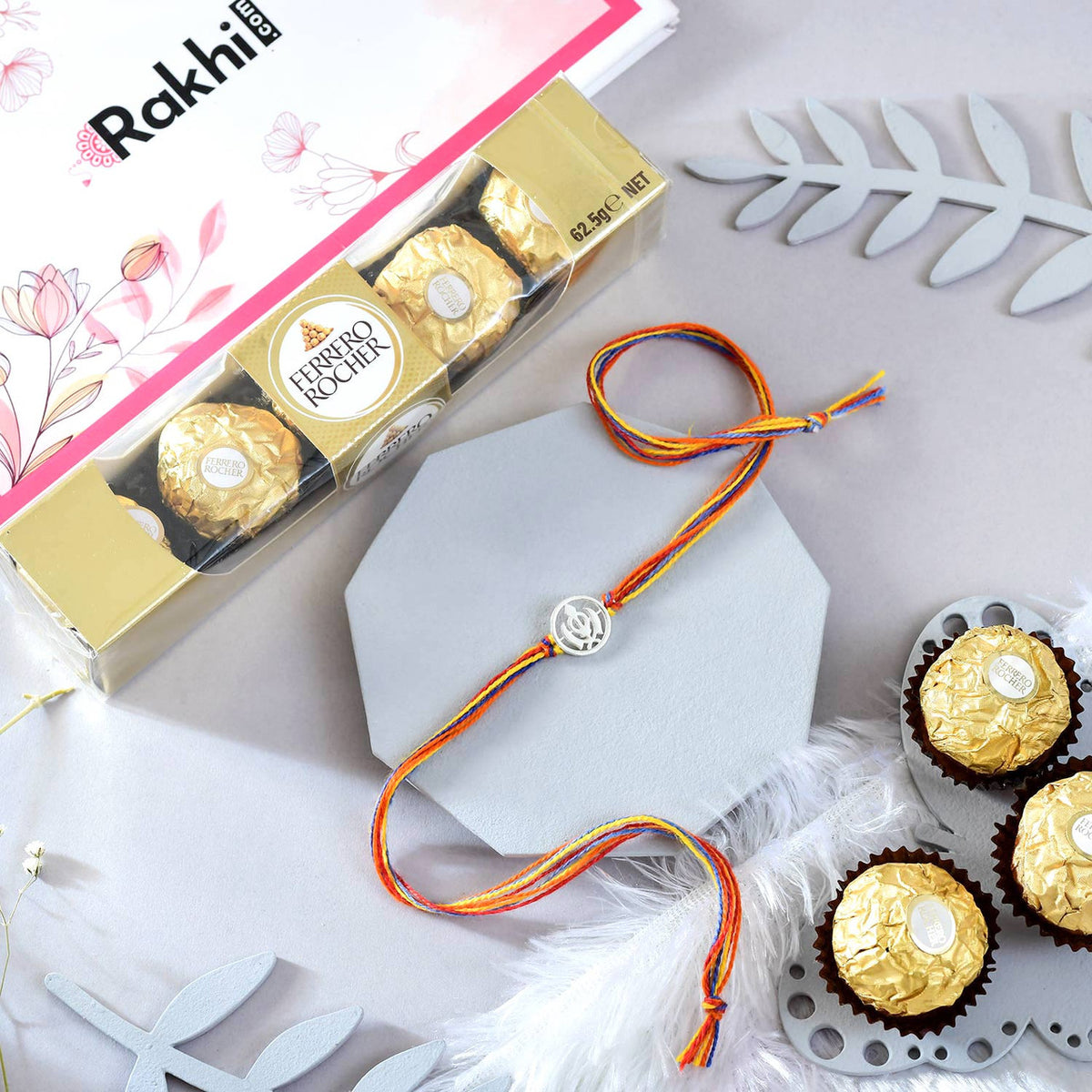 ਖੰਡਾ ਰਾਖੀ (Khanda Rakhi) 925 Silver Rakhi For Bhai with Royal Chocolates