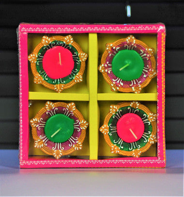 Diwali Diyas, Lindt & Candle Gift Set