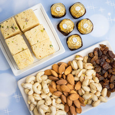 Celebration Diwali Hamper with Nuts, Chocolates & Soan Papdi