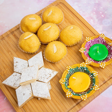 Diwali Sweet Gift Hamper with Diyas