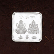999 Silver Laxmi Ganesha Square Coin