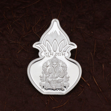 Auspicious Ganesha Kalash 999 Pure Silver Coin-5gm