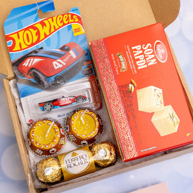 Kalash Diyas with Hot Wheels & Chocolates