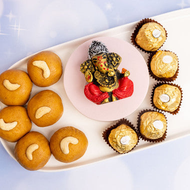 Ganpati with Besan Laddoo & Ferrero Rocher
