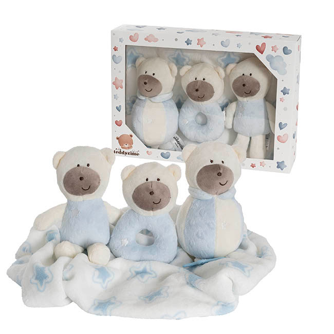 Baby Blue Plush Bear Gift Pack