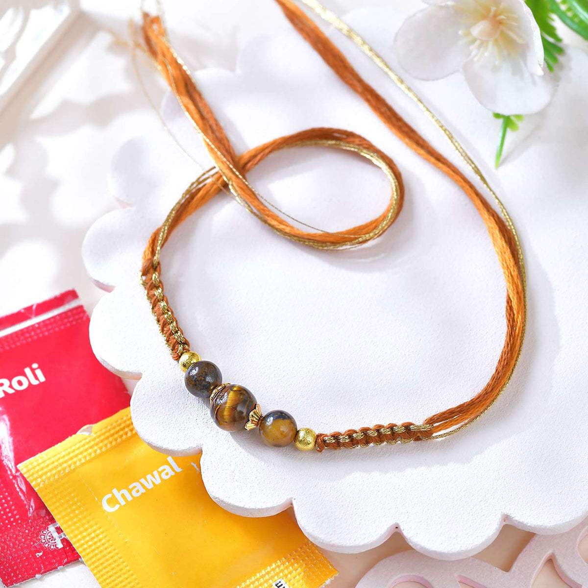 Classic Beads Rakhi Combo with Toblerone Chocolates