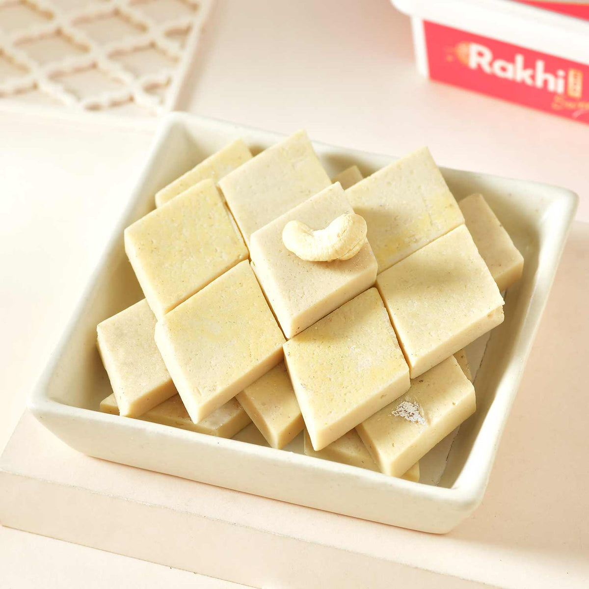 Ganesha Rakhi With Pooja Thali & Kaju Katli