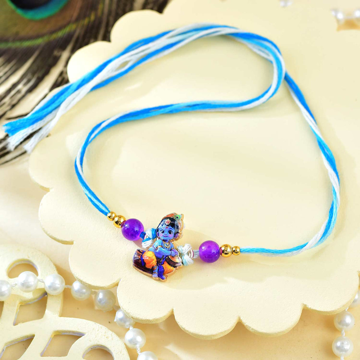 Little Krishna Kid's Rakhi With Toblerone Chocolates
