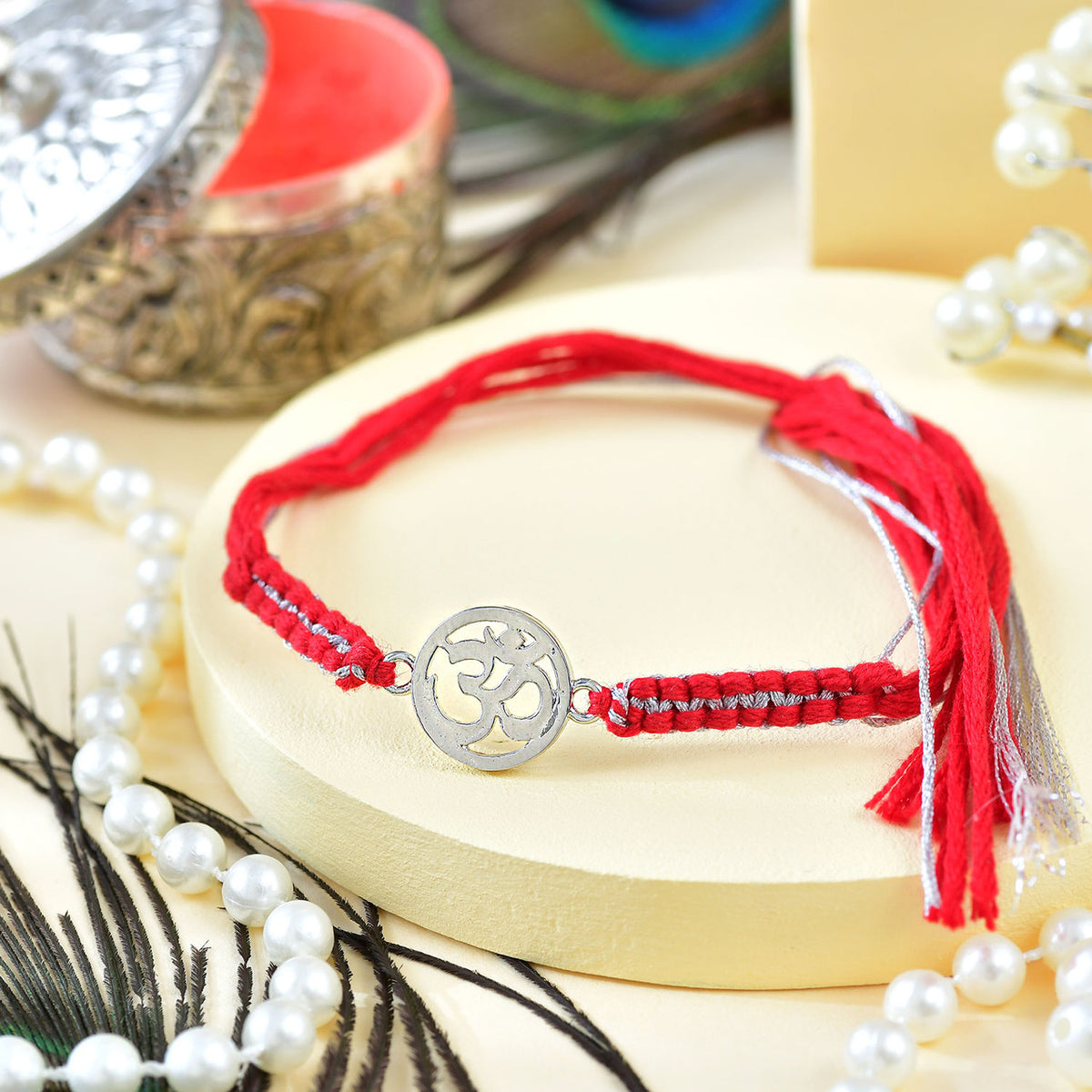 925 Sterling Silver Om Thread Rakhi