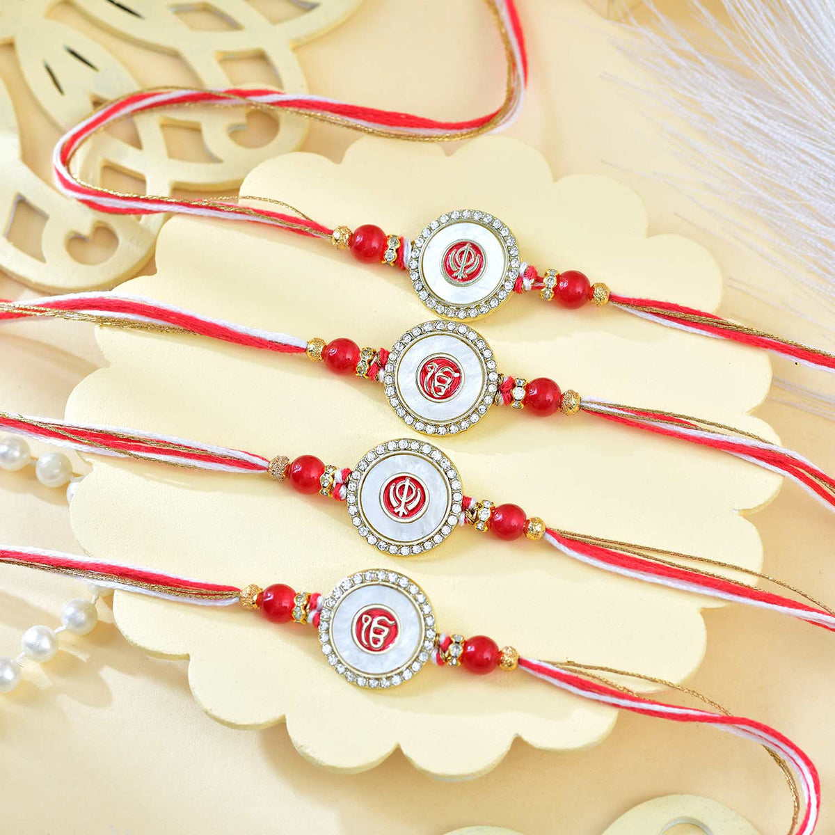 Set of Four Ethnic Punjabi Rakhi With Dry Fruits