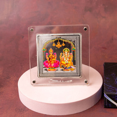 999 Silver Laxmi Ganesha Frame