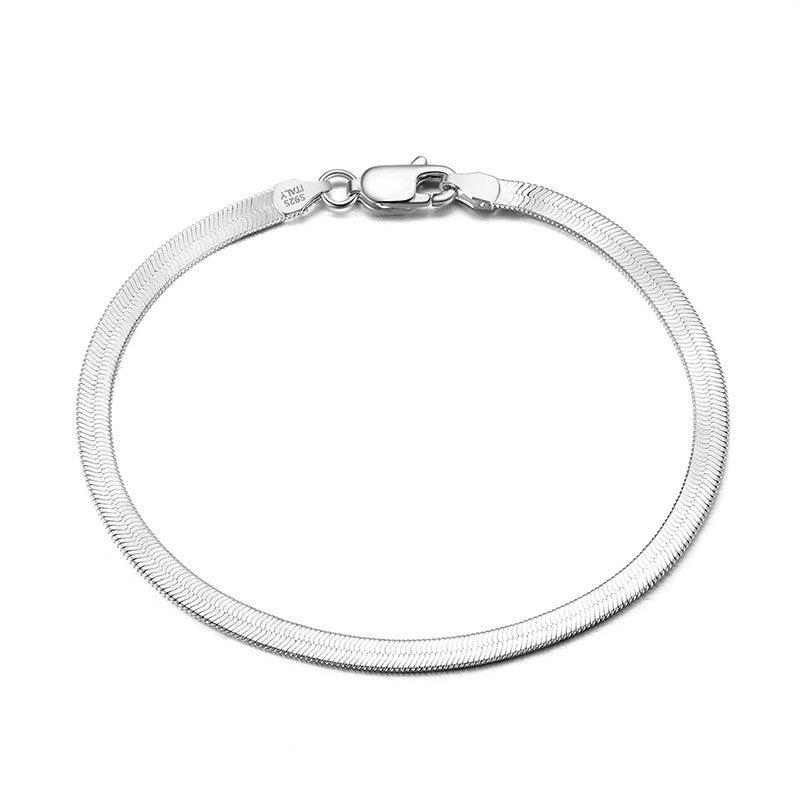 925 Sterling Silver Herringbone Link Bracelet