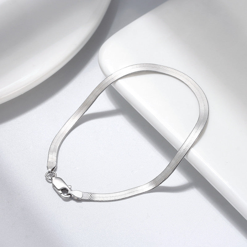 925 Sterling Silver Herringbone Link Bracelet